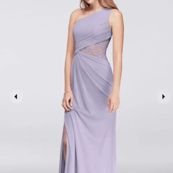 David s Bridal One shoulder dress in Iris